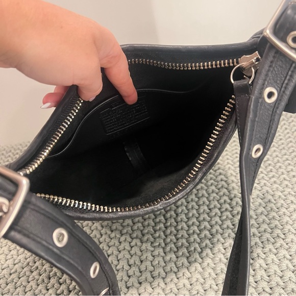 SOLD VINTAGE COACH Black Leather & Nickle Hardware Janice Legacy Bag #9959 - Picture 12 of 13